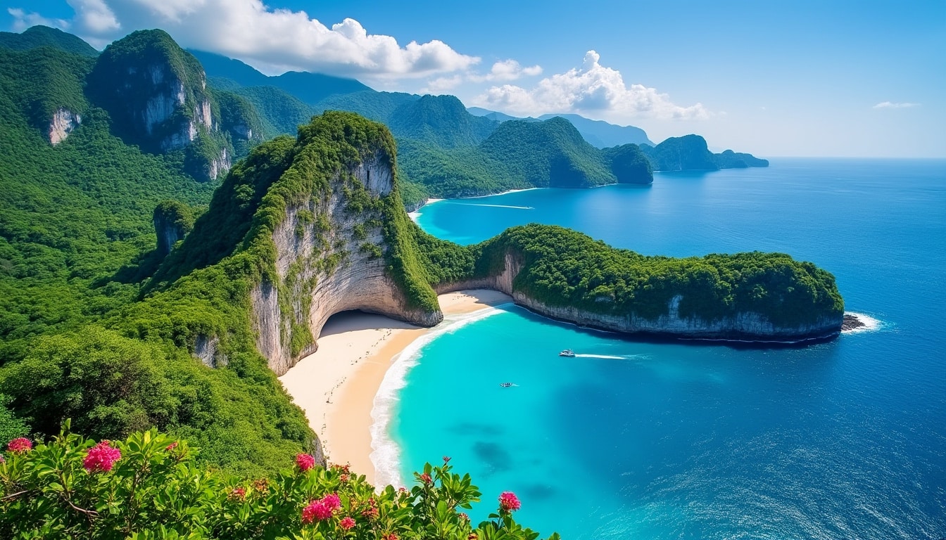 discover the stunning geographical features of phuket, thailand's largest island, renowned for its breathtaking beaches, lush mountains, and vibrant wildlife. explore its unique landscapes, including limestone cliffs, crystal-clear waters, and lush rainforests that make phuket a tropical paradise.