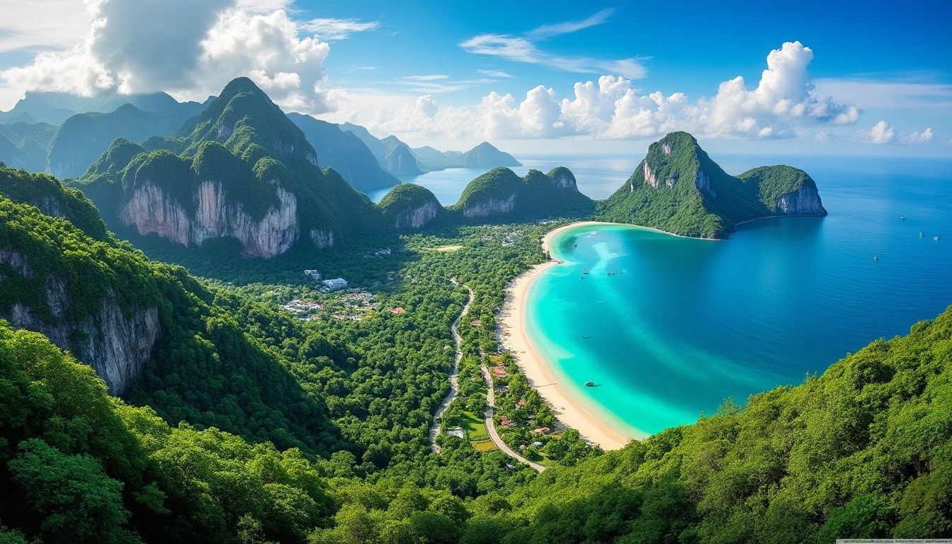 explore the stunning geographical features of phuket, thailand's largest island. discover its breathtaking beaches, lush jungles, and unique topography that make it a tropical paradise. learn about the island's unique coastal formations and diverse ecosystems that attract nature lovers and adventure seekers alike.